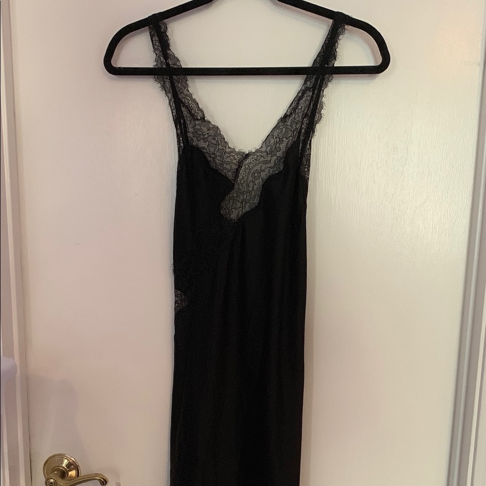 Victoria secrets black lace  slip dress l large